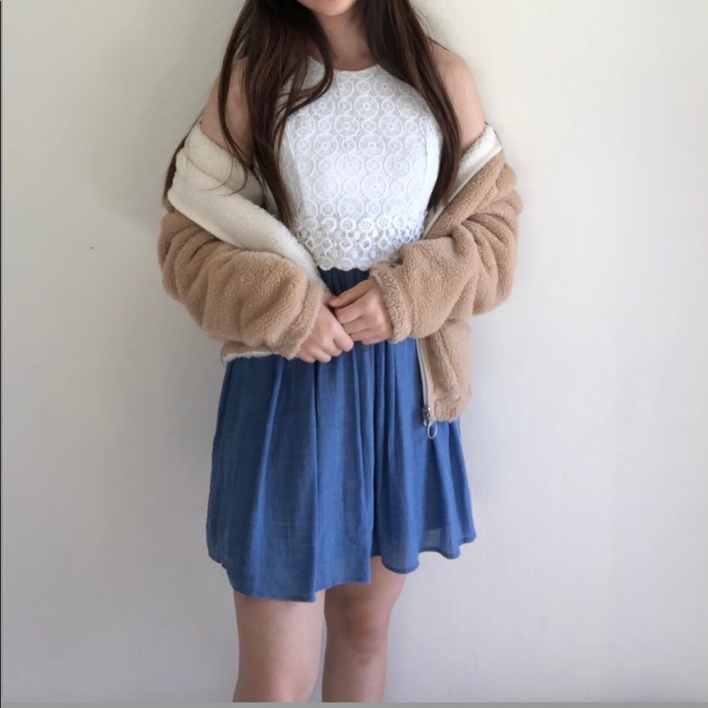casual dress with white lace